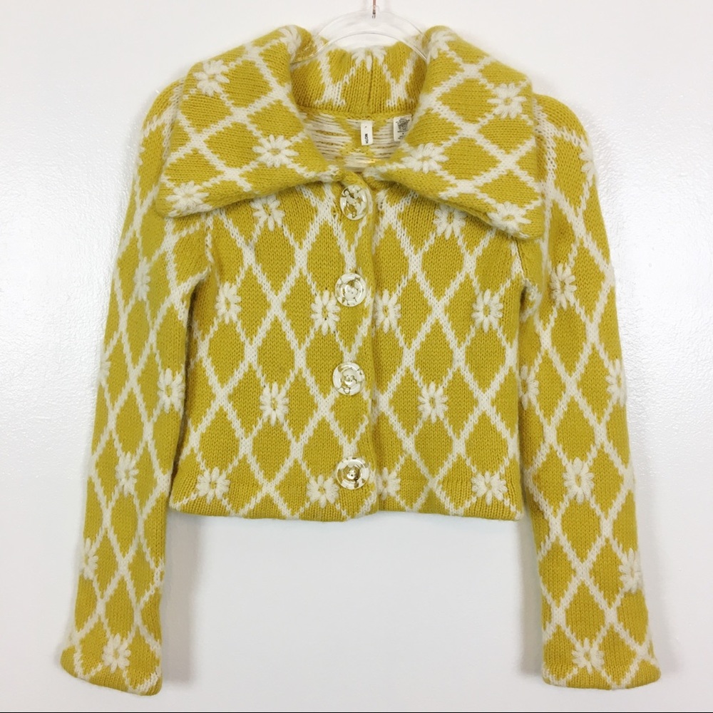 MOTH | Yellow and White Flower Wool Sweater